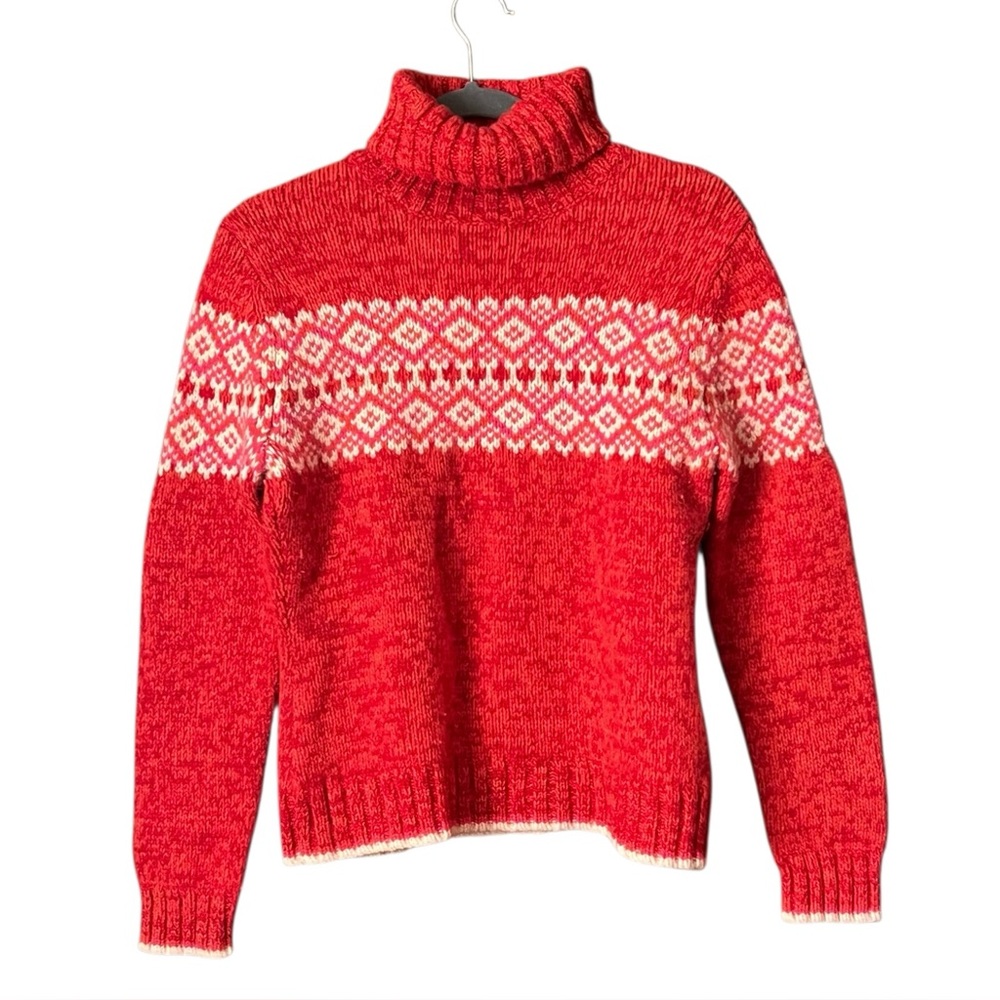 ***SOLD*** GAP 100% Lambs Wool Fair Isle Turtleneck Sweater. SZ.L